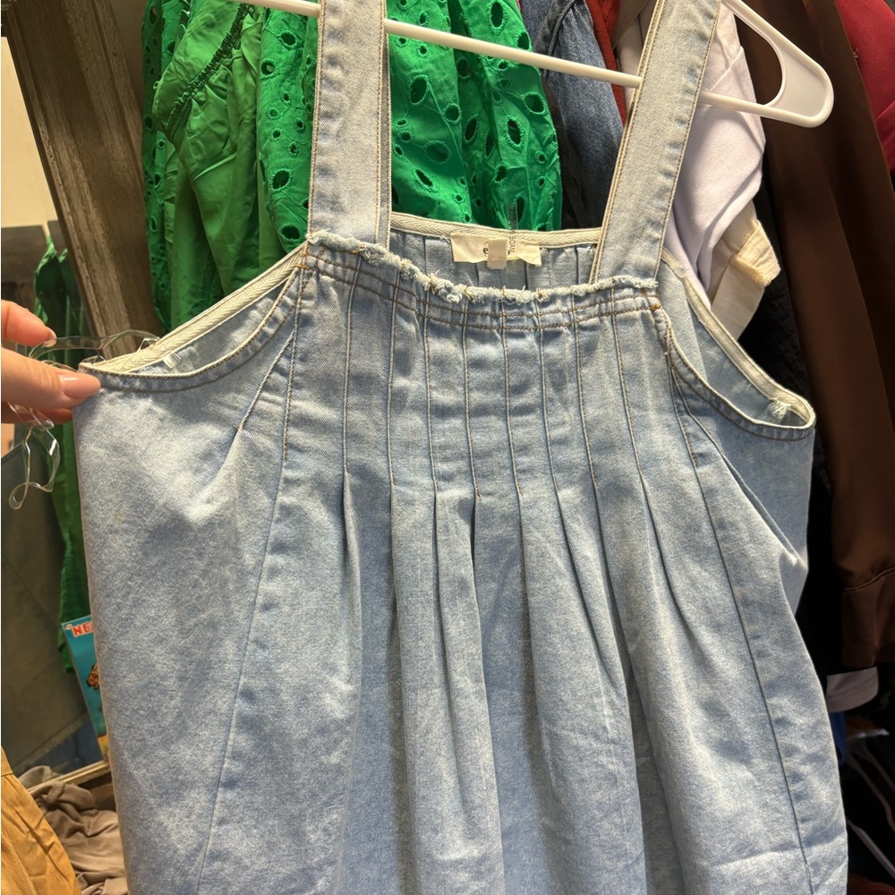 Women’s light denim babydoll top